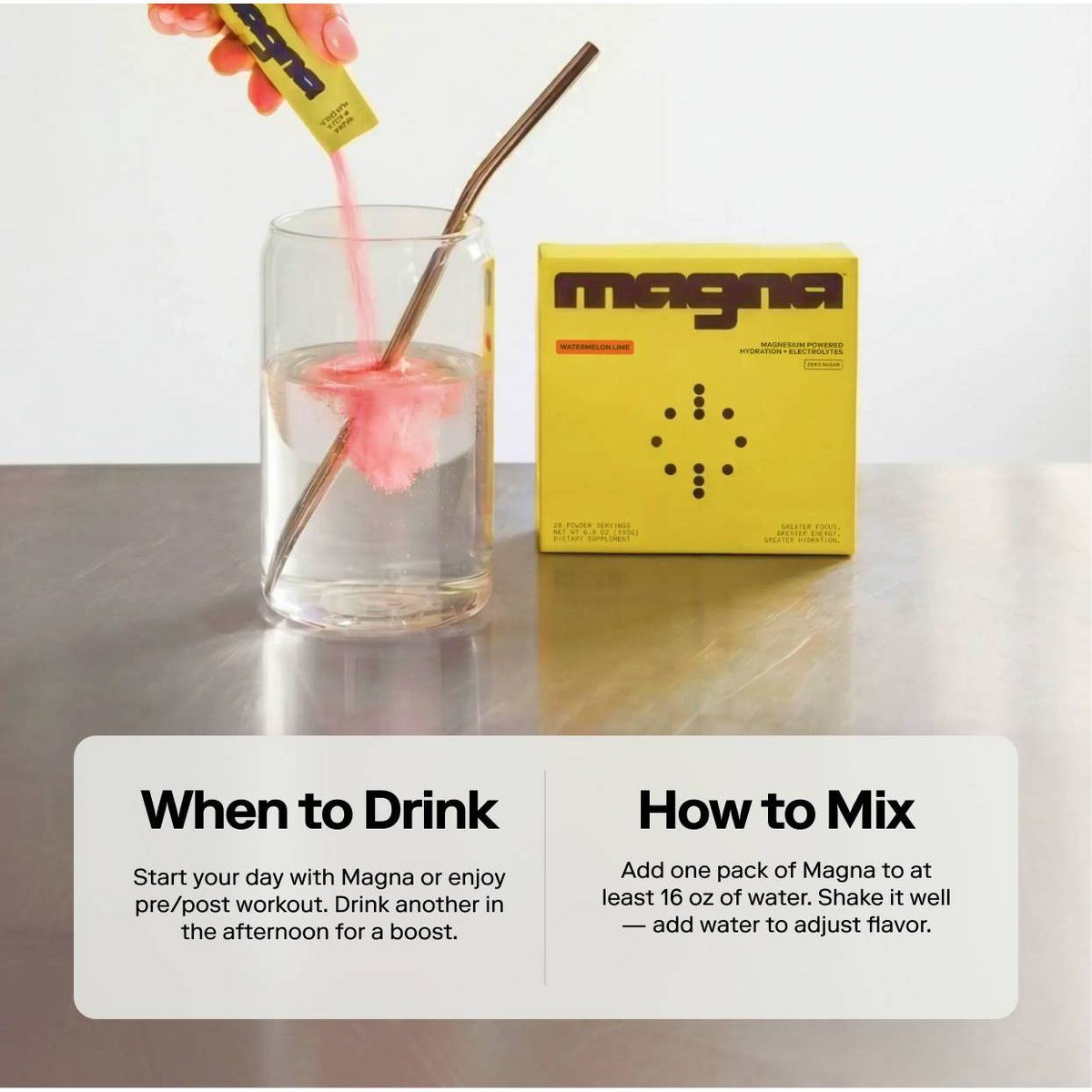 Magna Hydration Electrolyte Mix Stick Pack Dietary Supplement Powder – 10ct