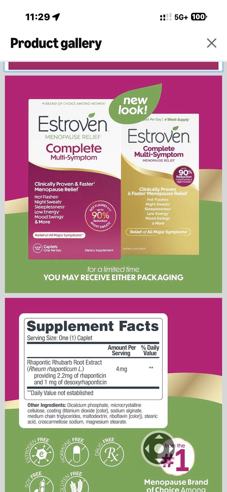 Estroven Complete Multi-Symptom Menopause Supplement for Women, 28 Ct.