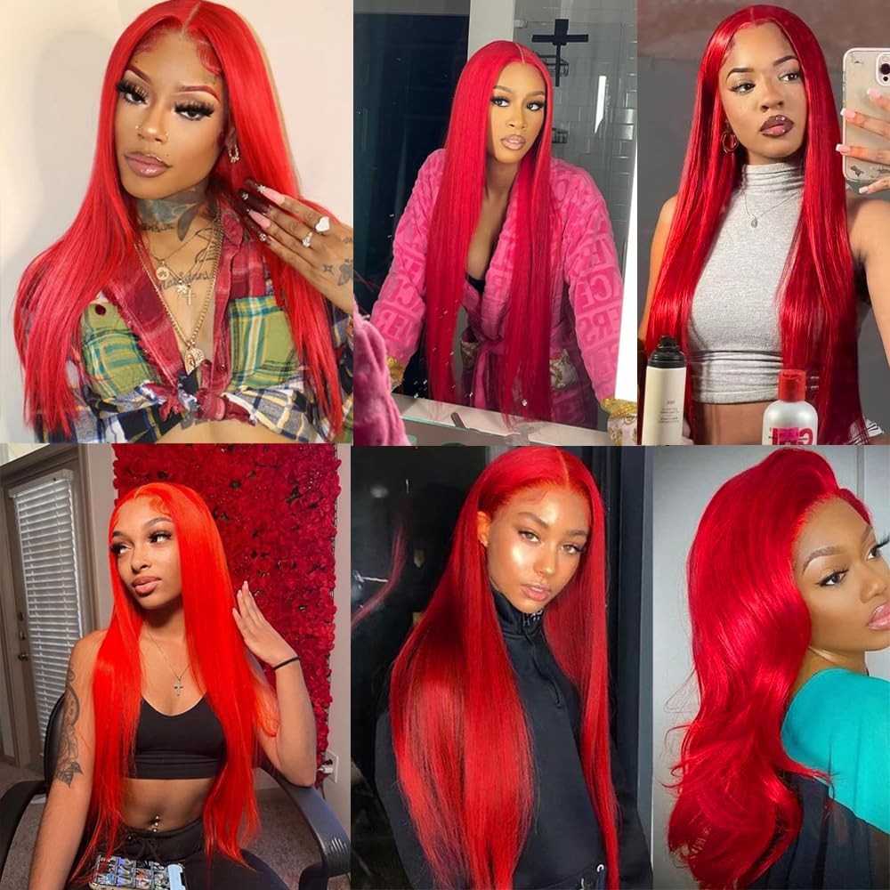 Gveoxvo Red Bundles Human Hair Red Straight 1 Bundle Unprocessed Brazilian
