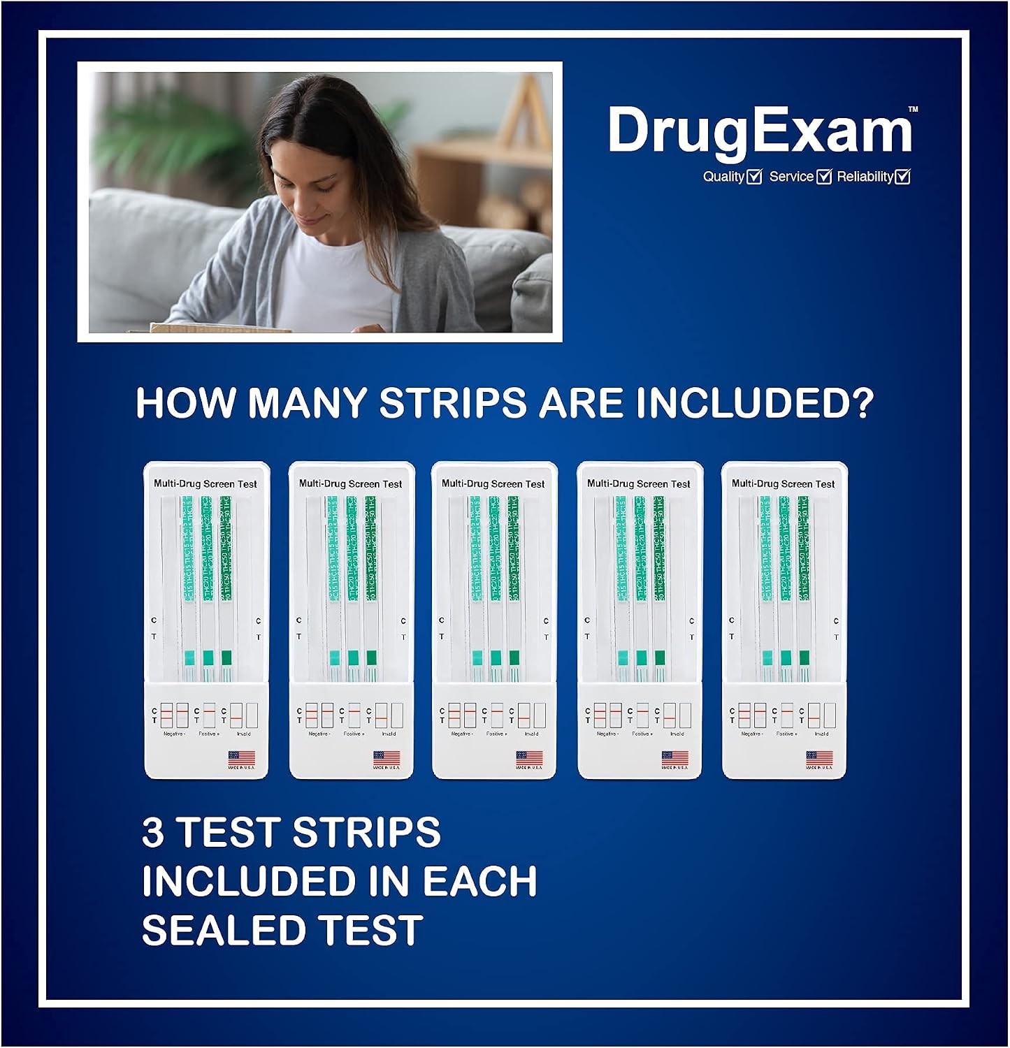 5 Pack – DrugExam THC Advantage Made in USA Multi Level Marijuana Home Test Kit