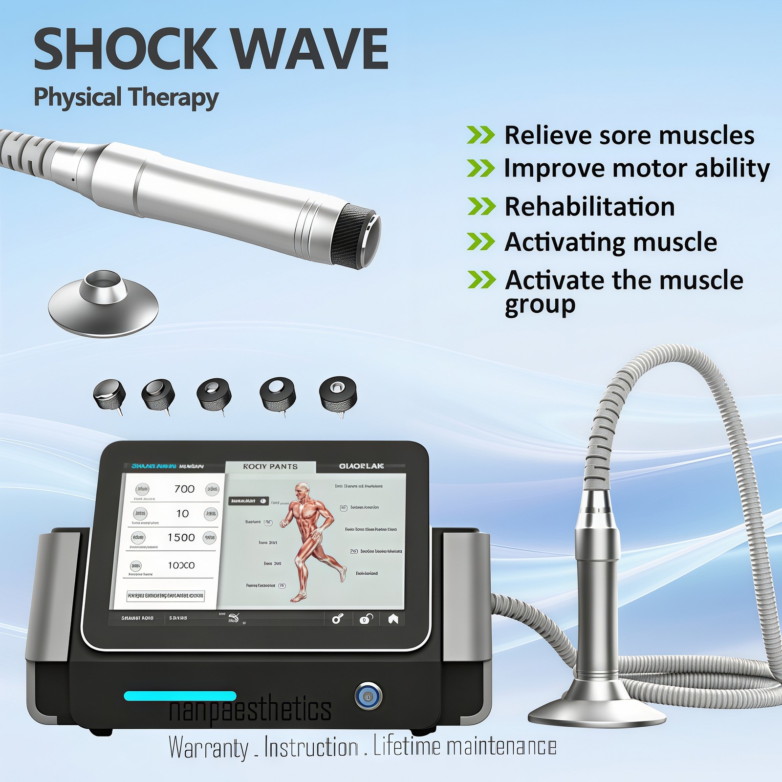 Shockwave Therapy Machine Physiotherapy Muscle Pain Relief Body Rehabilitation