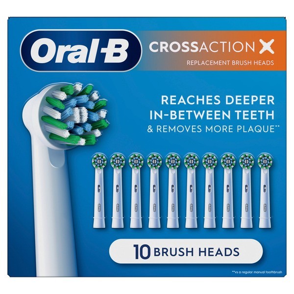 Oral-B CrossAction Replacement Toothbrush Heads, 10-count