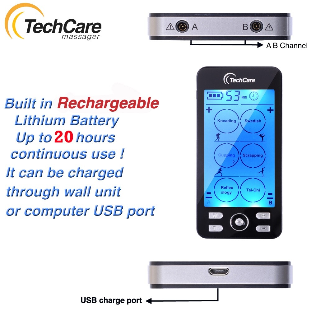 Tens Ems Muscle Stimulator Pulse Massager Electrotherapy Device Rechargeable
