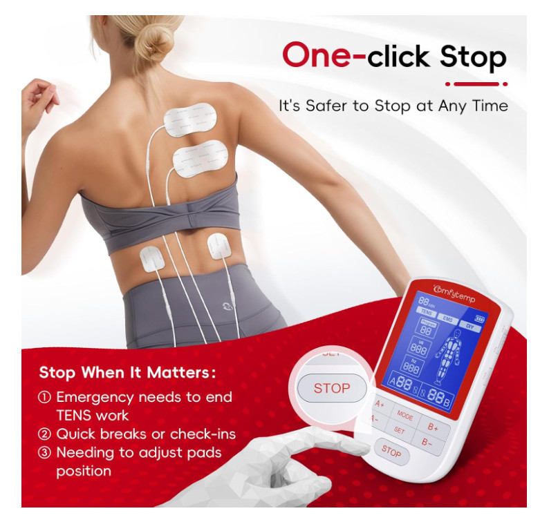 TENS Unit EMS Machine Muscle Stimulator for Pain Relief Therapy with 20 Modes