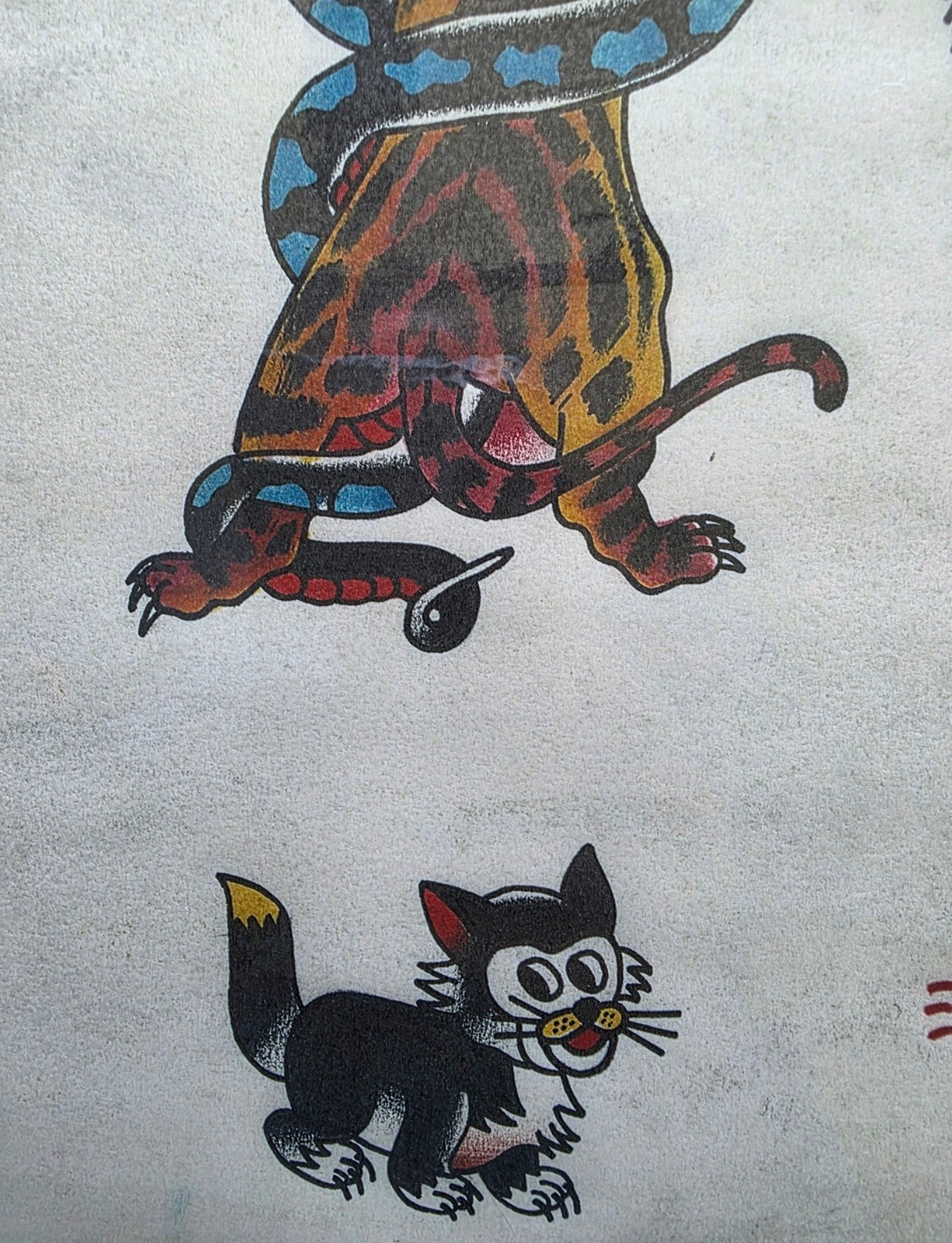 Huck Spaulding & Rogers Traditional Vintage Style Tattoo Flash Sheet, Panthers