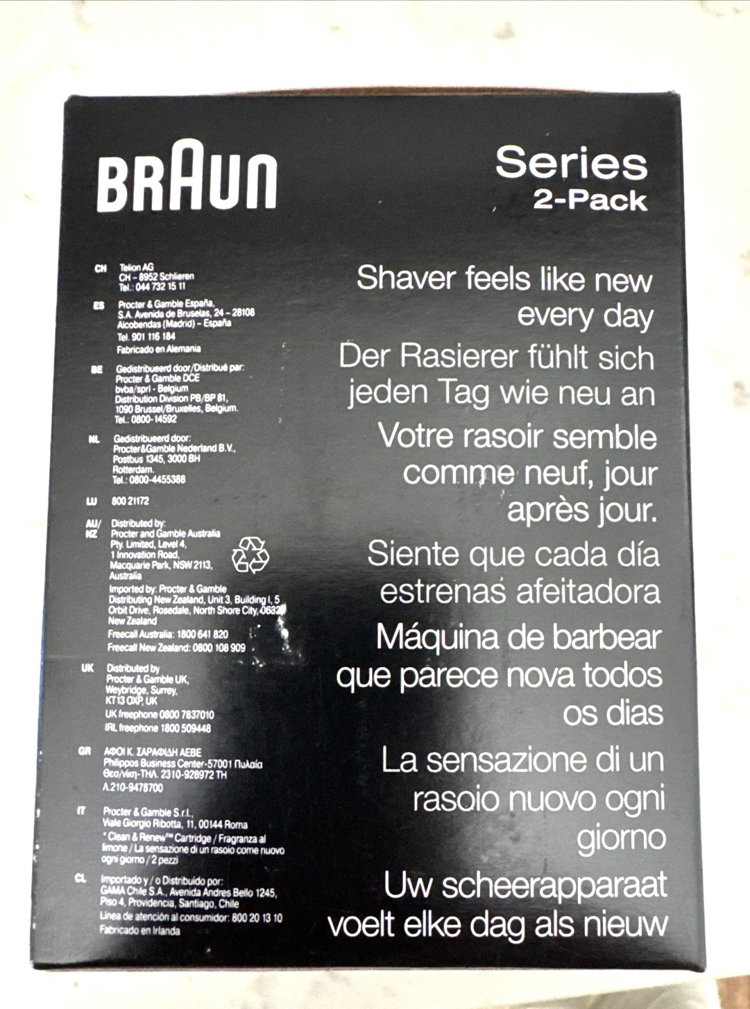 Braun CCR2 Clean and Renew Cartridge 2-Pack Lemonfresh NEW Sealed Box NIB