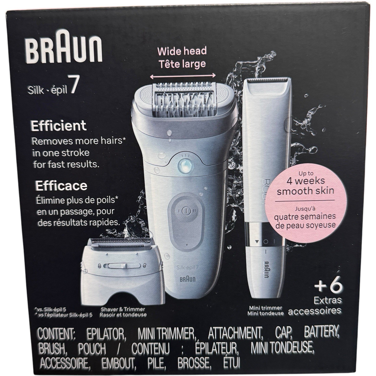 Braun Epilator Silk-épil 7, Hair Removal Device, Women Shaver & Trimmer, Wet Dry