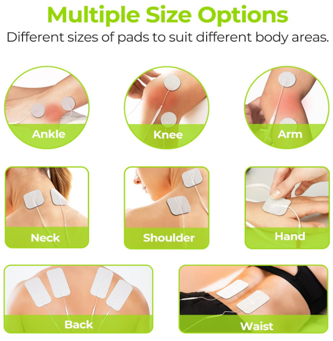 AUVON TENS Unit Replacement Pads Combination Set, 20 Packs Multiple Sizes Electr