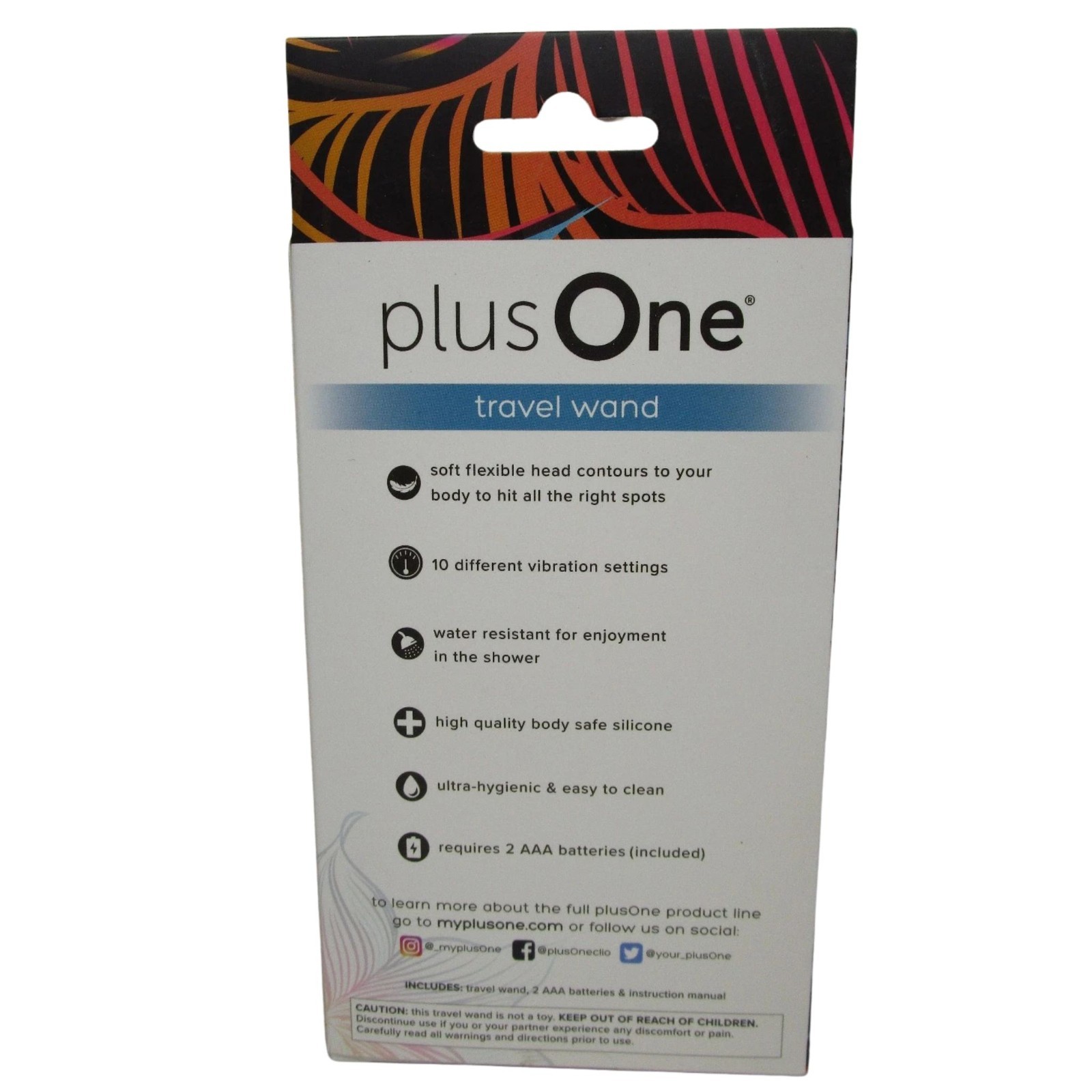 PlusOne Travel Wand 10 Vibration Settings – 1 Pack – New