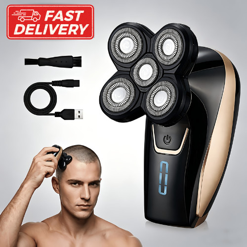 5-in-1 Rotary Electric Shaver 4D Rechargeable Bald Head Hair Beard Trimmer Razor