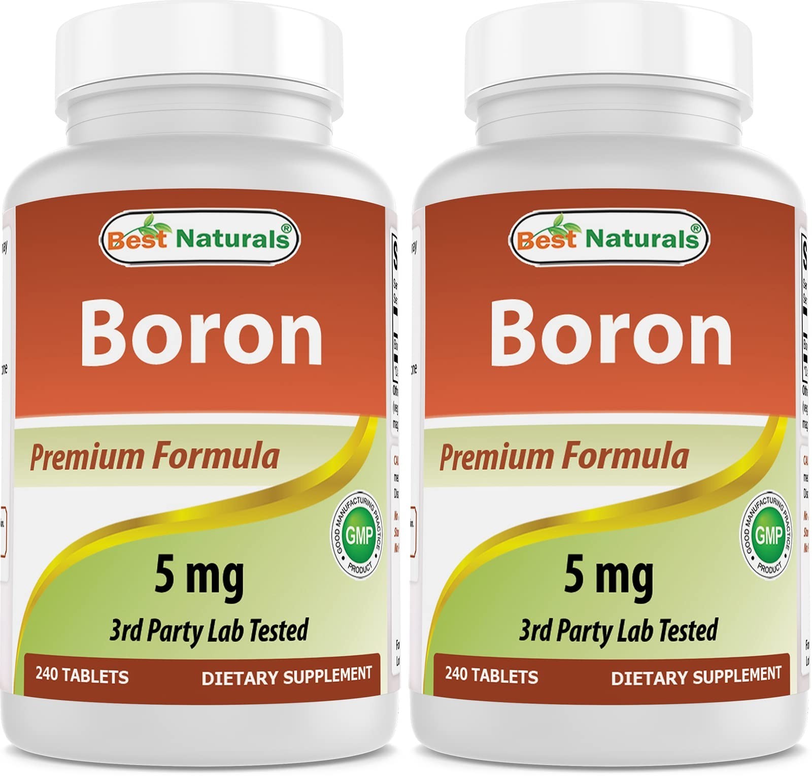 Boron Supplements 5mg – 240 Tablets, Dual Pack for Bone & Joint Health