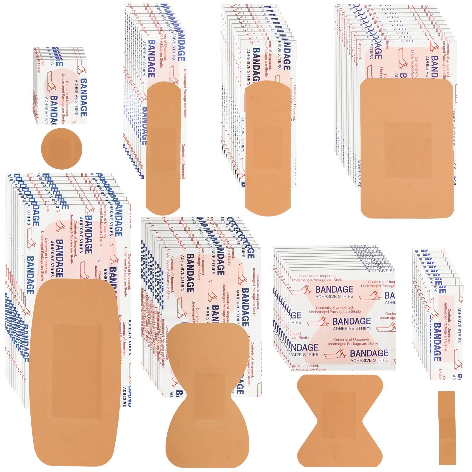 720 Pcs Assorted Flexible Adhesive Bandages – Waterproof Variety Pack for Wound