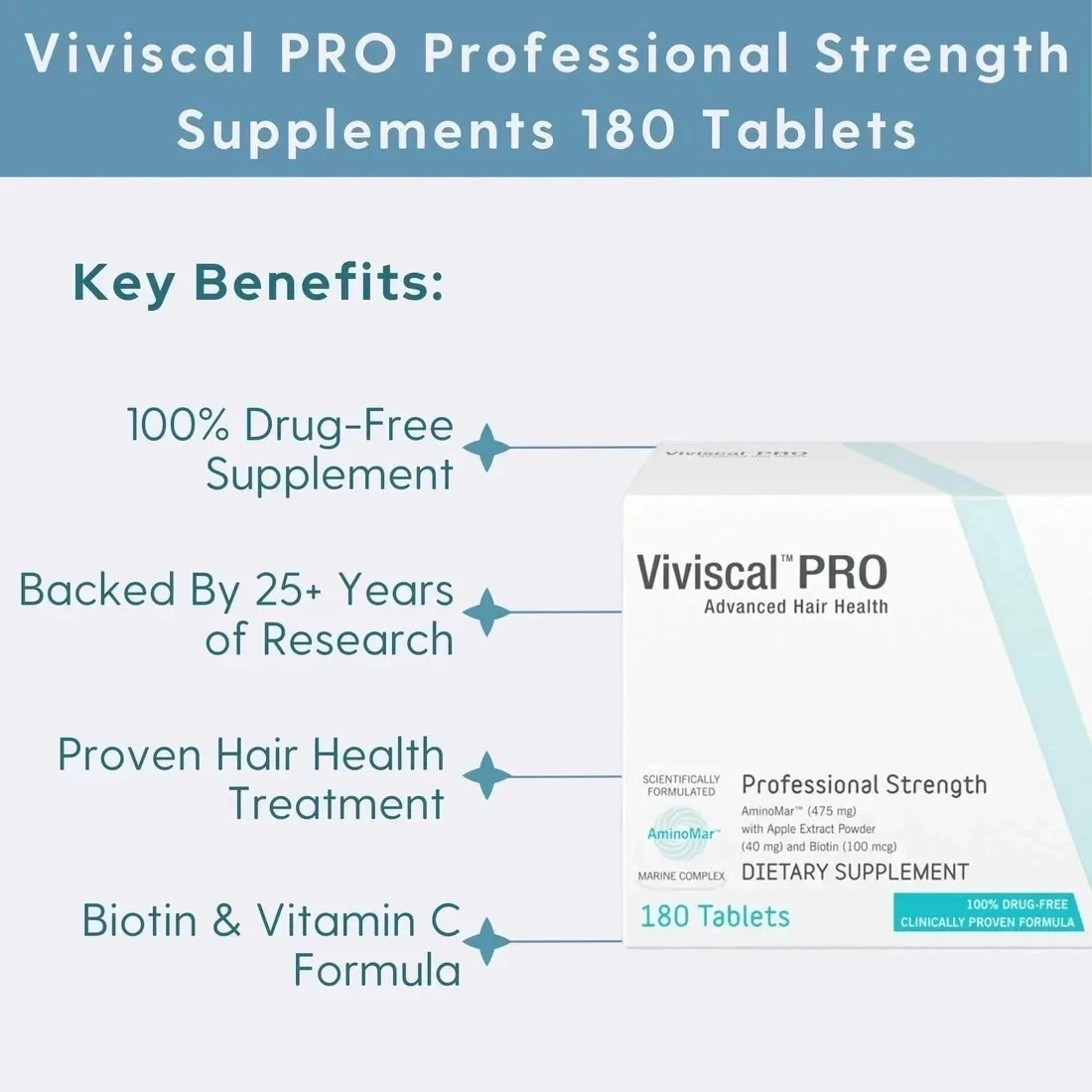 Viviscal Professional Hair Growth Supplement 180 Tablets for Women & Men