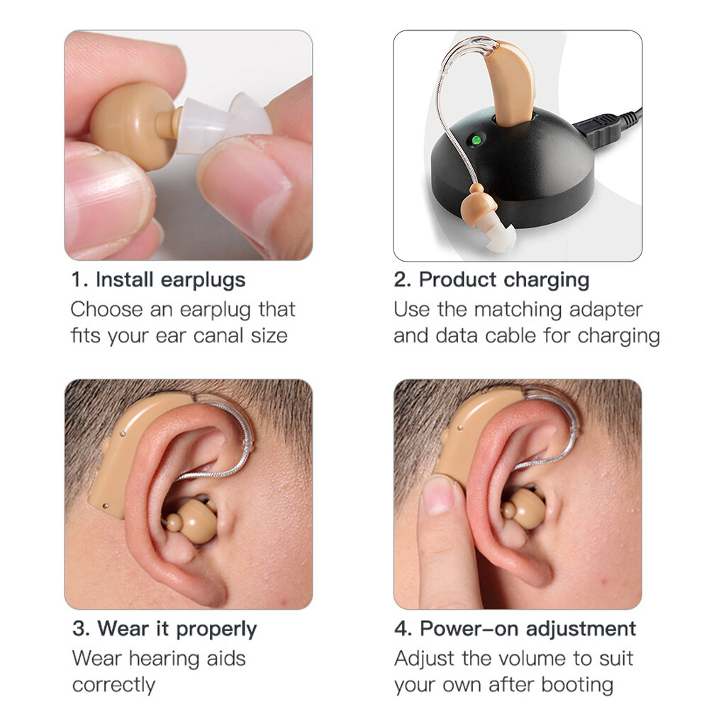 Rechargeable Hearing Aid Sound Amplifier Elderly Ear Hearing Aid For The Deaf