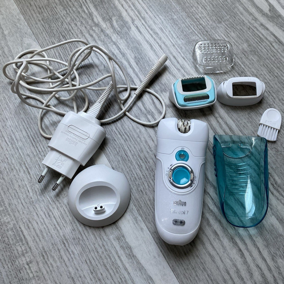 Braun Silk-épil 7 Cordless Wet/Dry Epilator, 2 Speeds, White/Blue MPN 5377