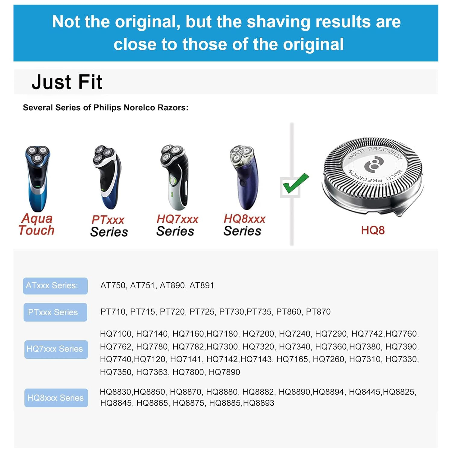 HQ8 Replacement Heads for Philips Norelco Shavers,Hq8 Heads Compatible with Phil