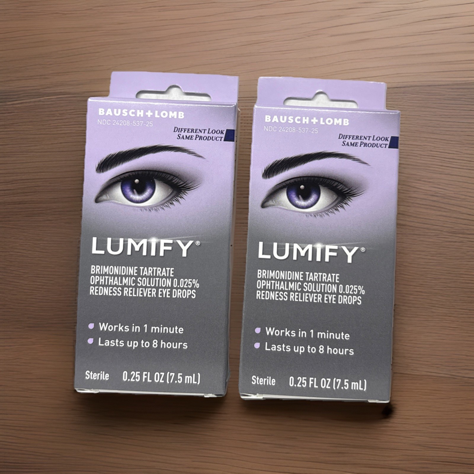 Lumify Eye Drops .25 FL oz (7.5ml) LARGER SIZE *LOT OF 2* exp 05/27