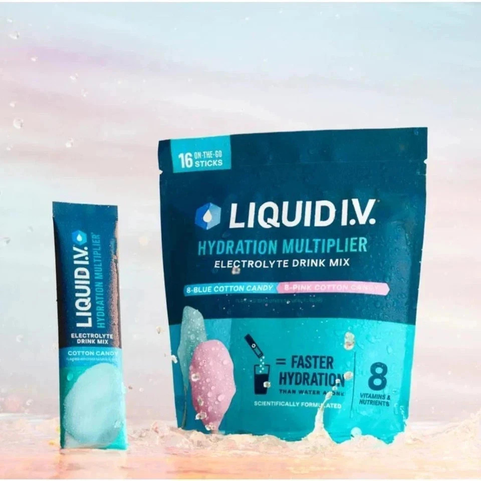 Liquid I.V. Hydration Multiplier Cotton Candy Electrolyte Powder 16 Servings..