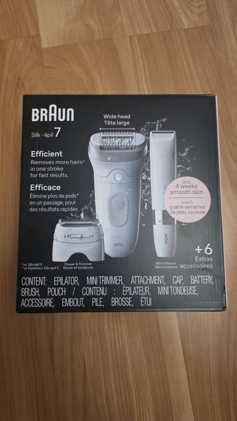 Braun Epilator Silk-épil 7, Hair Removal Device, Women Shaver & Trimmer, Silver