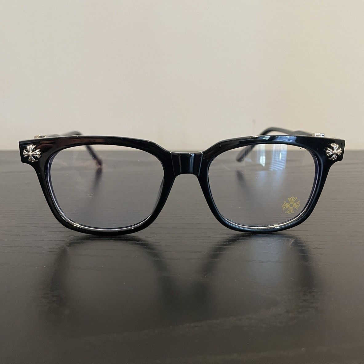 Chrome Hearts Black Square Full Rim Eyeglass Frames Unisex Adults 48-18-145