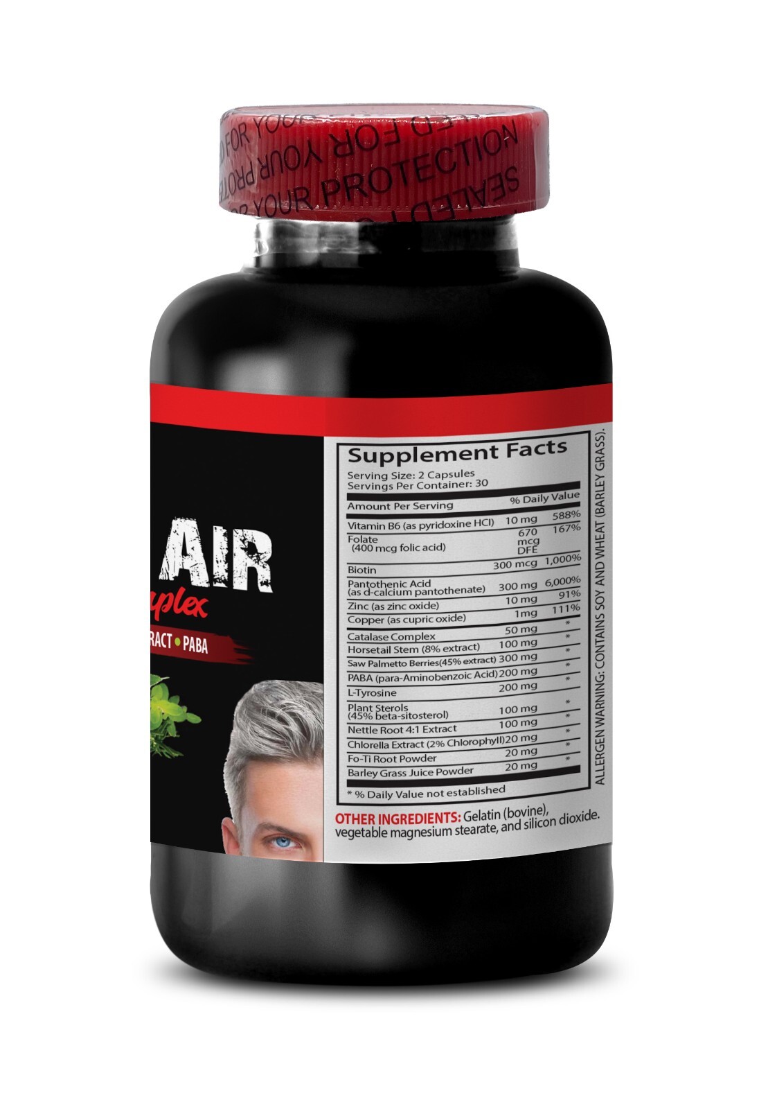 Youthful Hair Support: GRAY HAIR REVERSE Complex with Catalase, Zinc – 2 B: 120