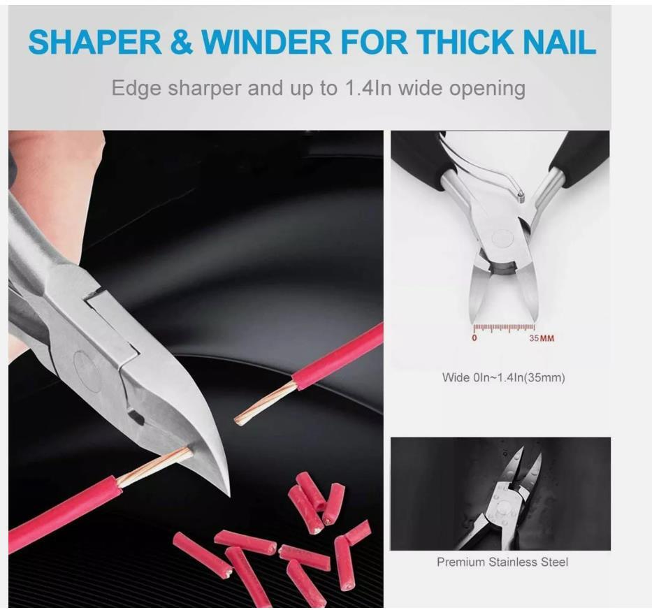 Toenail Clippers Fits Thick Ingrown Toe Nails Heavy Duty Precision Nail Scissor