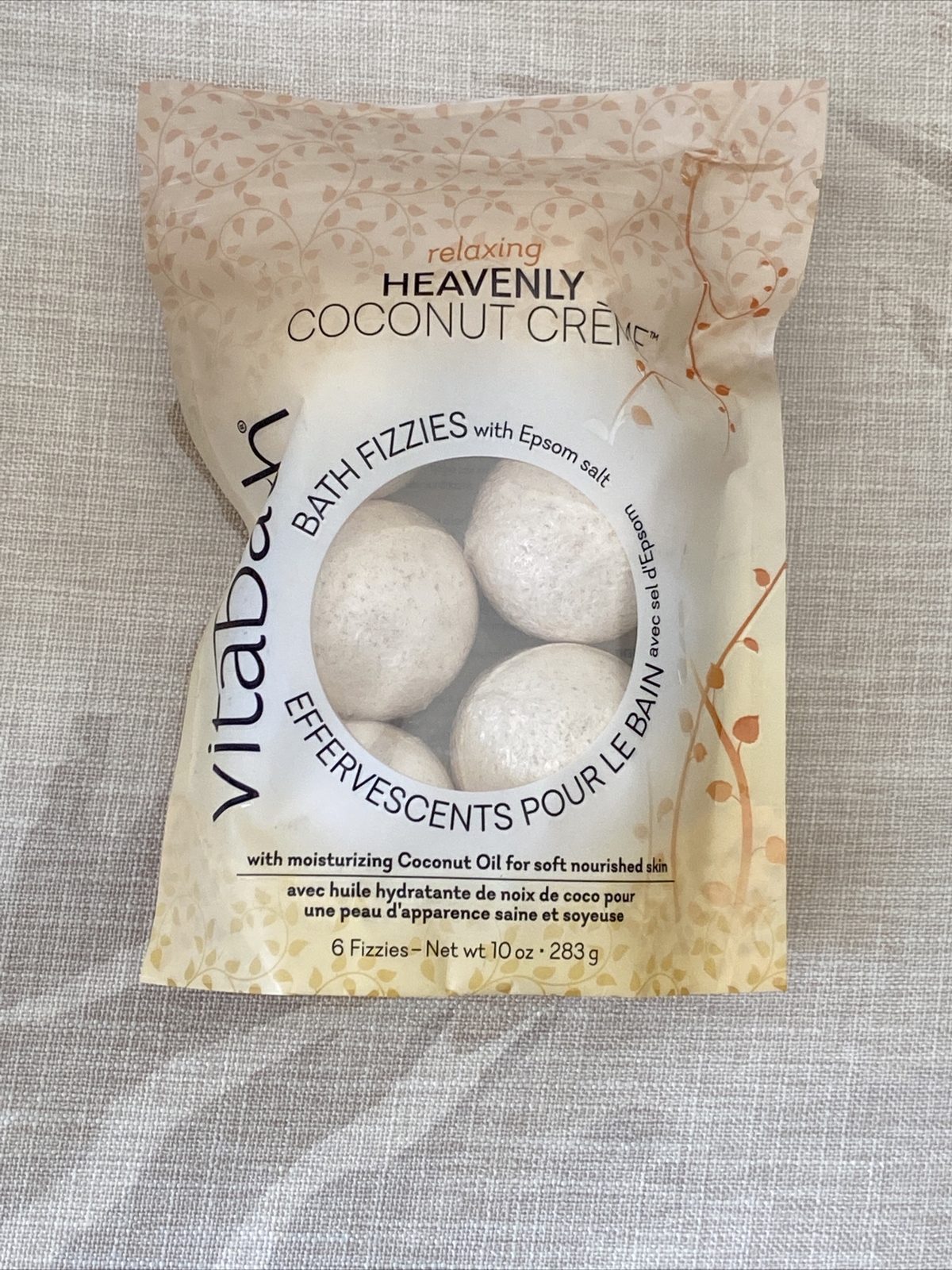Vitabath Bath Fizzies Heavenly Coconut Creme 10 oz Fizzy Spa Bath