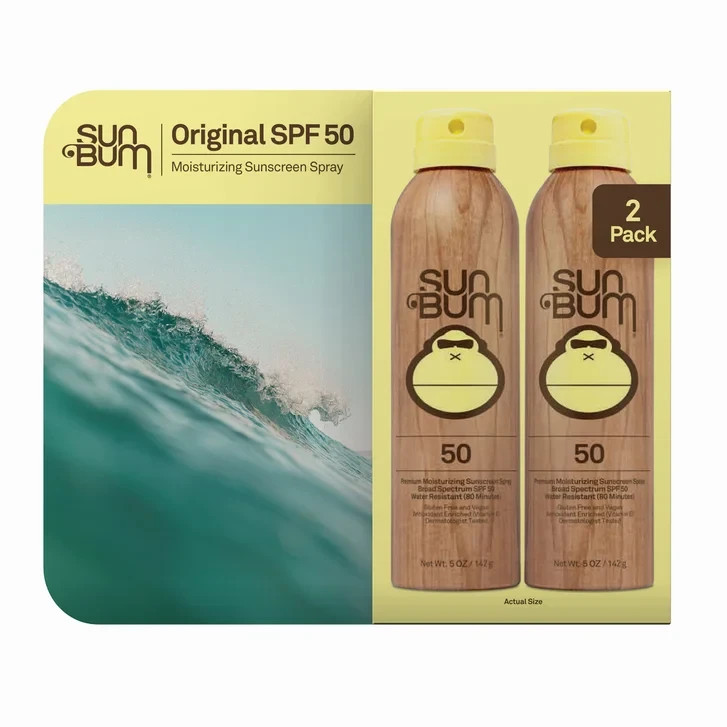 Sun Bum Sunscreen Spray Original SPF 50 5 Ounce- 2 Pack