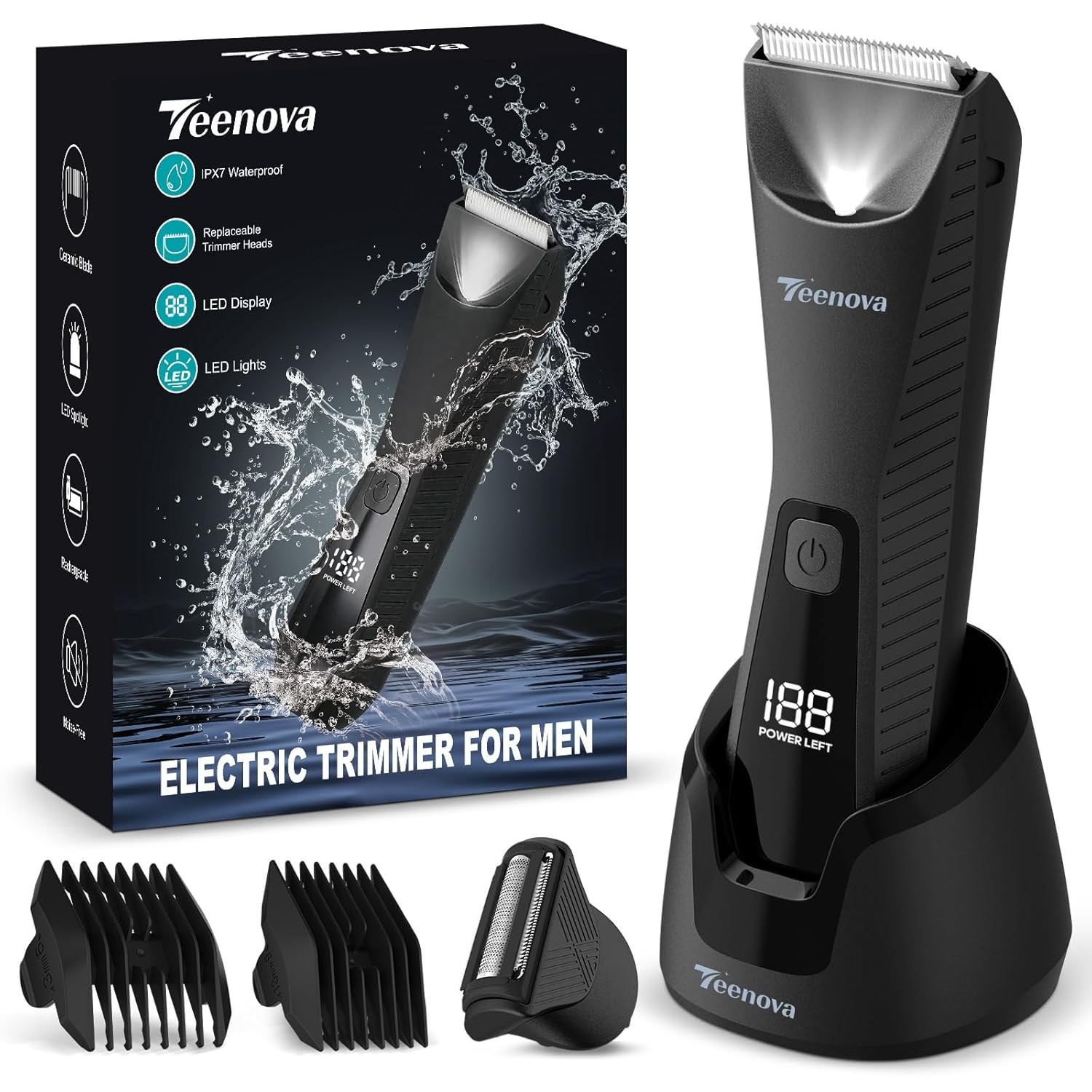Men Body Hair Trimmer 2 in 1 Electric Groin Shaver Ball Groin Private Area Pubic