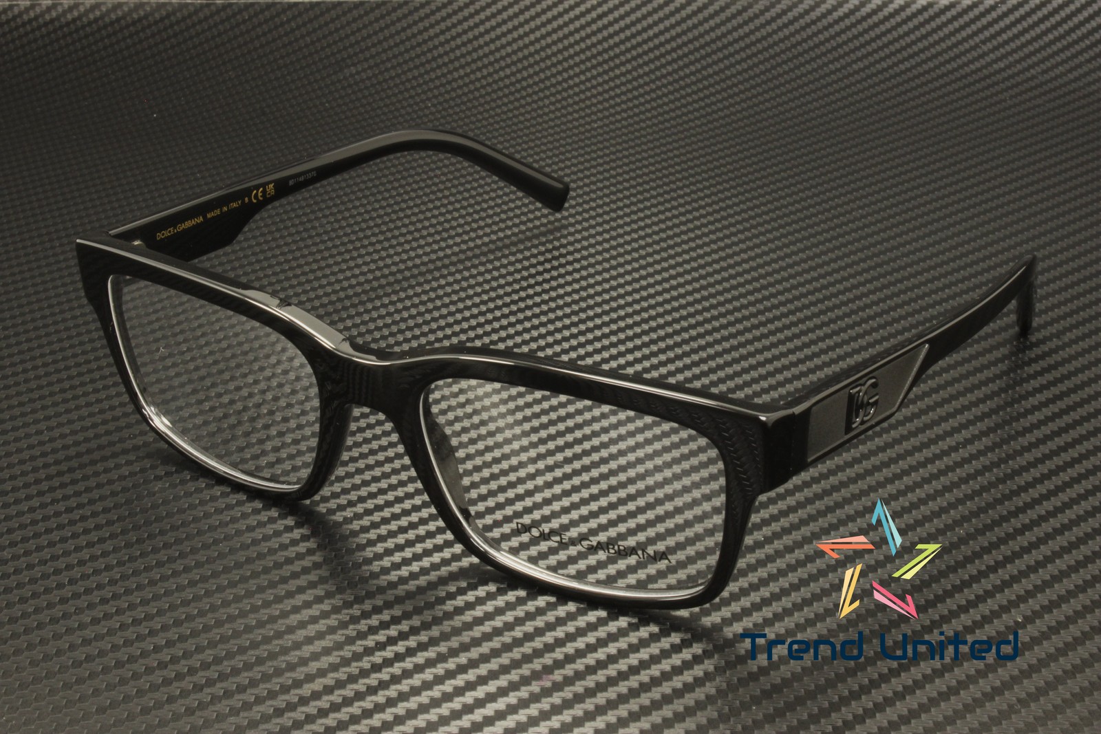 DOLCE & GABBANA DG3352 501 Rectangle Black Demo Lens 57 mm Men’s Eyeglasses