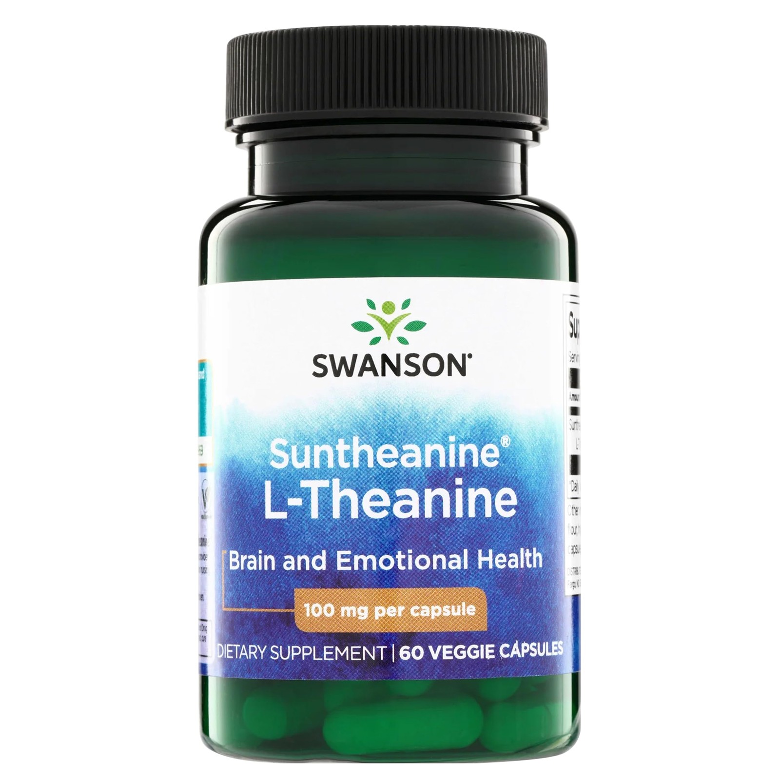 Swanson Double Potency Suntheanine L-Theanine Calm and Focus Supplement for Stre