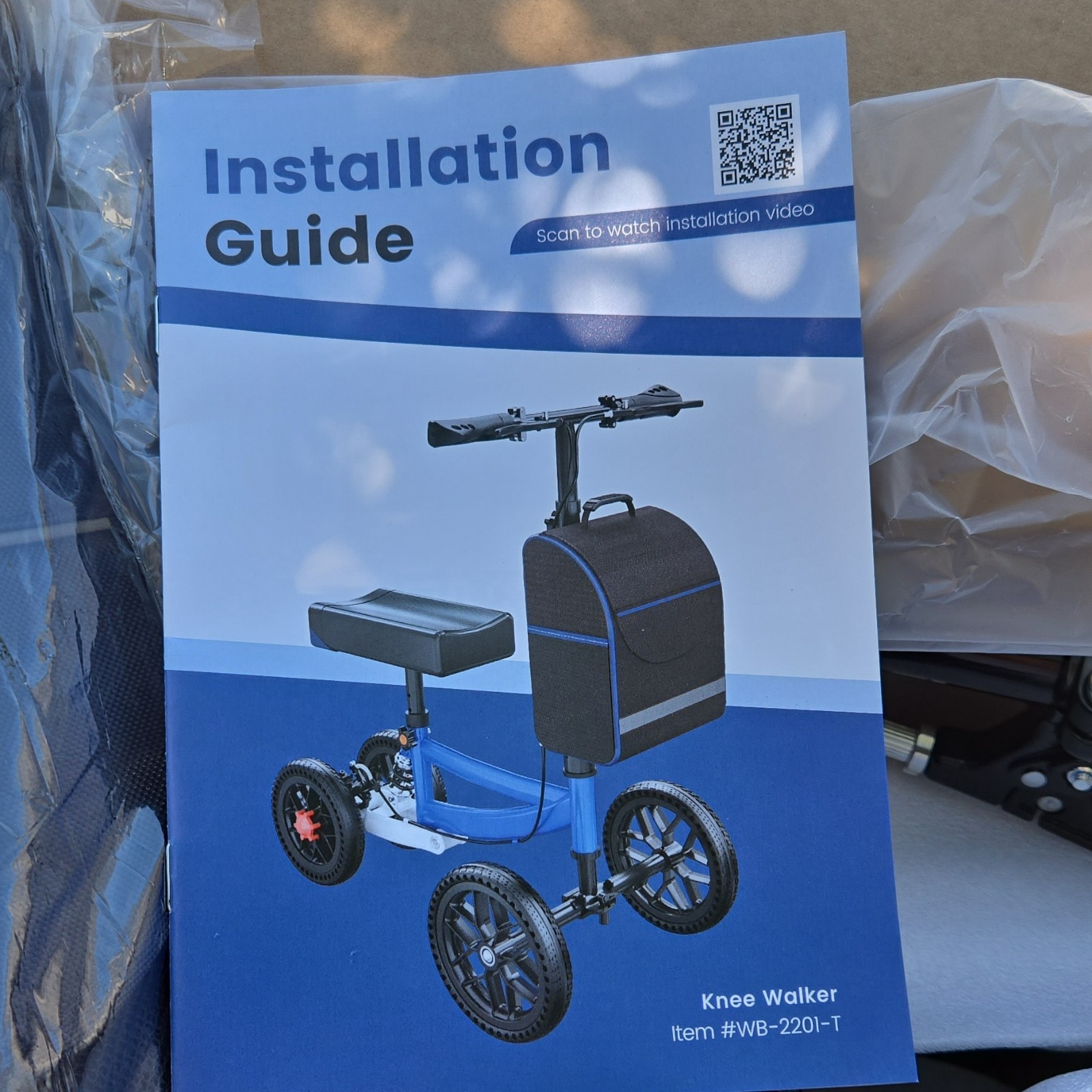 BlessReach Knee Walker 4-Wheel Knee Scooter, Champagne, WB-2201-T (9191-0375)