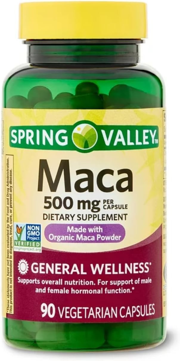 Boost Your Vitality with Spring Valley 500mg Organic Maca Root – 90 Capsules