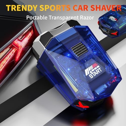 Cyberpunk Mini Electric Shaver, Portable Electric Razor for Men, Smart Blue