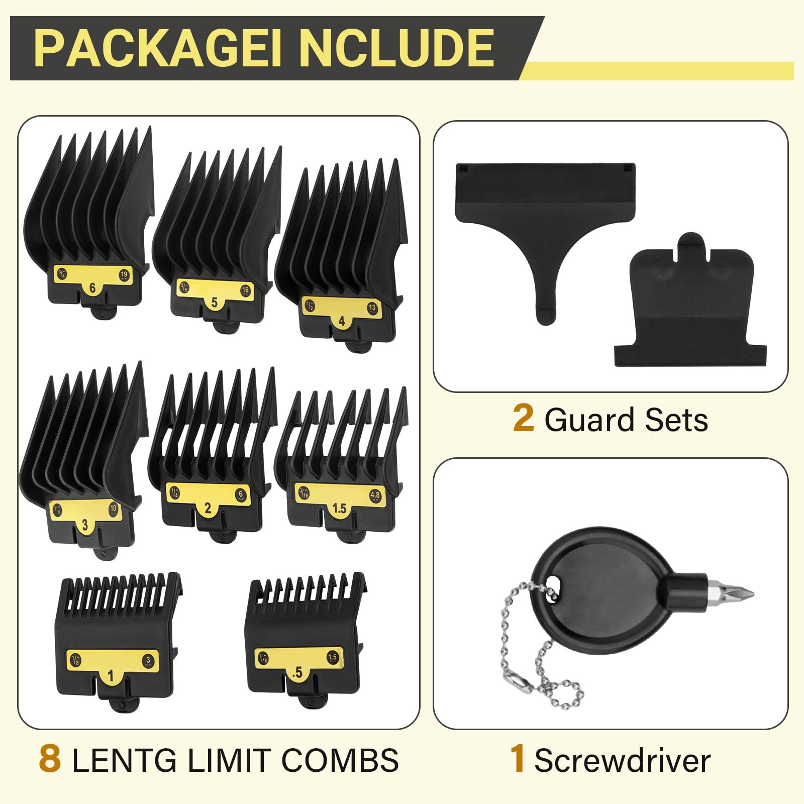 8 Packs Clipper Guards Replacement for BaBylissPRO Barberology FX870, FX880, …