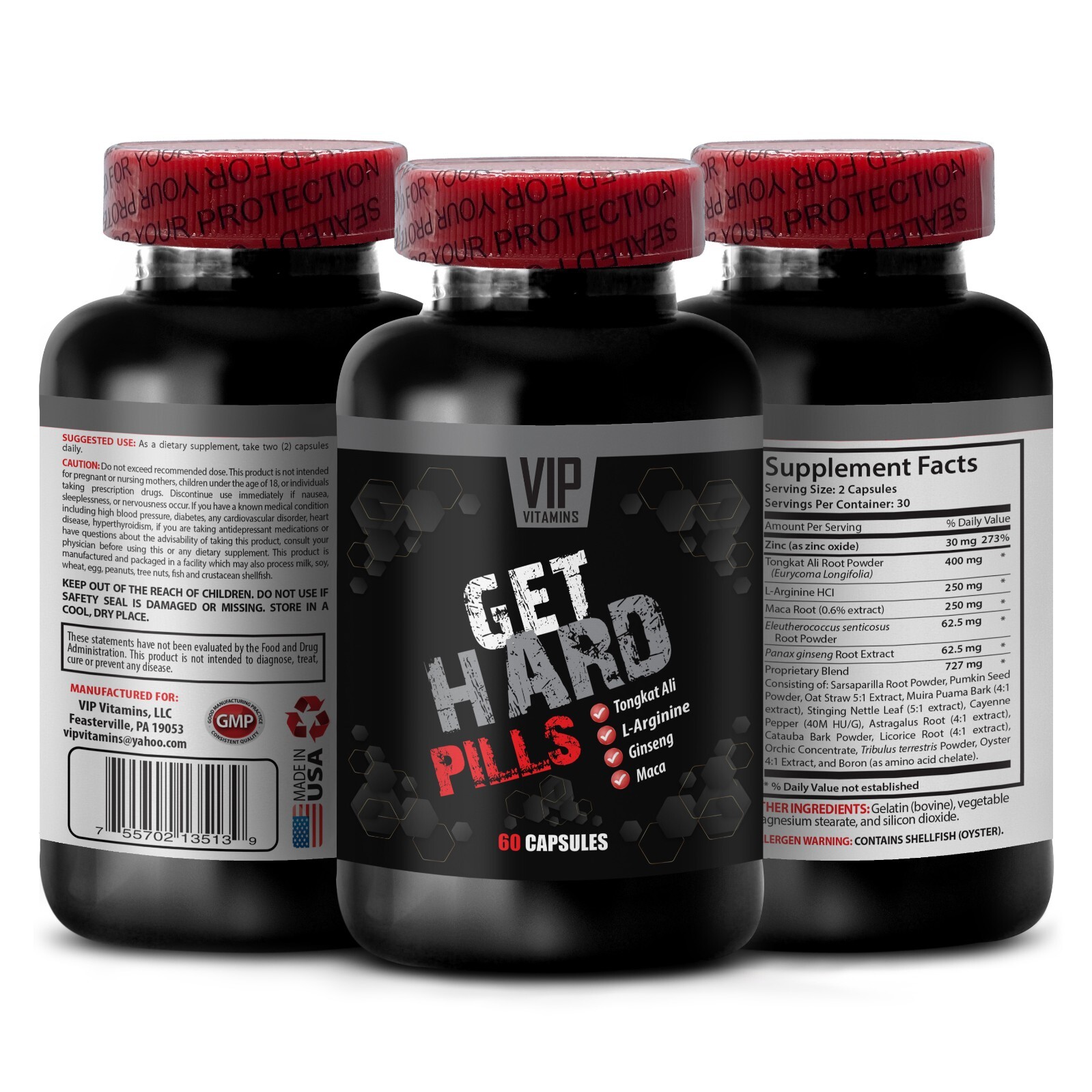 Balanced Support – GET HARD PILLS – Performance Energy 1 Bottle 60 Capsules