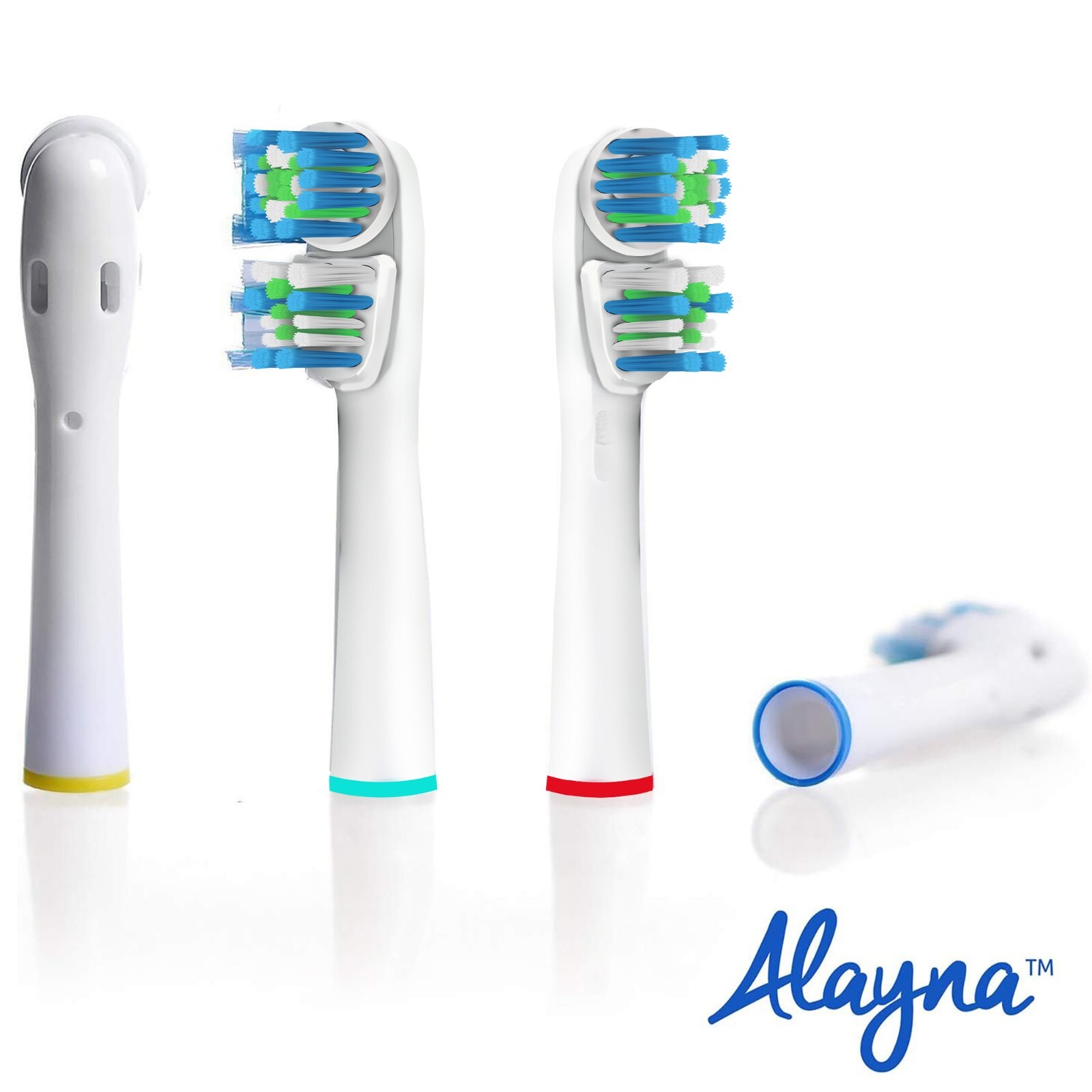 Alayna Replacement Toothbrush Heads Compatible with Oral B Dual Clean 4 Pack