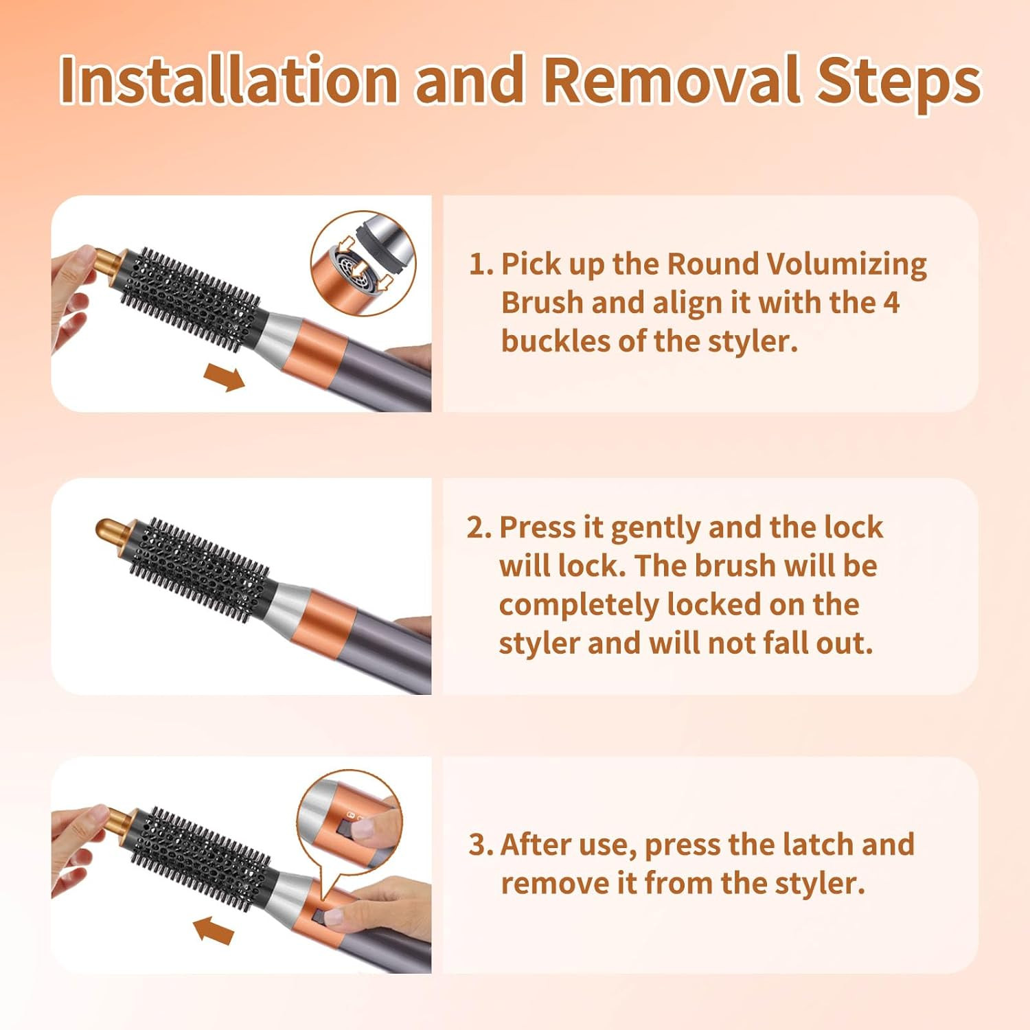 Small Round Volumizing Brush for Dyson Airwrap Attachments Smaller Round Brush A