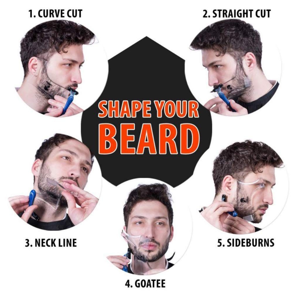 Beard Shaping & Styling Tool With Comb for Large (2 Count), Clear-1pcs