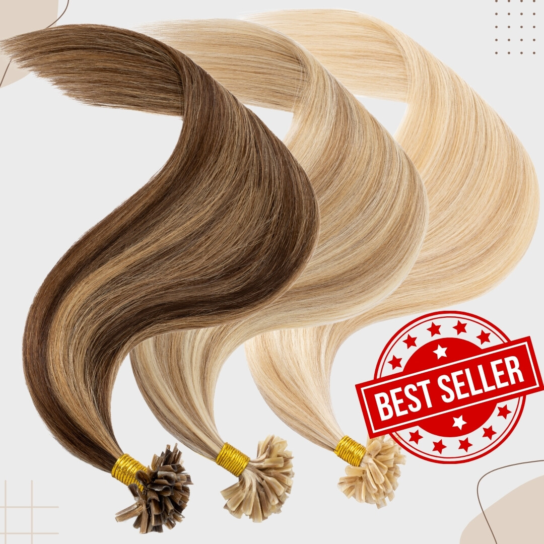 16″-24″ Double Drawn Nail U Tip Human Hair Extensions Pre-bonded Keratin 1g 200g