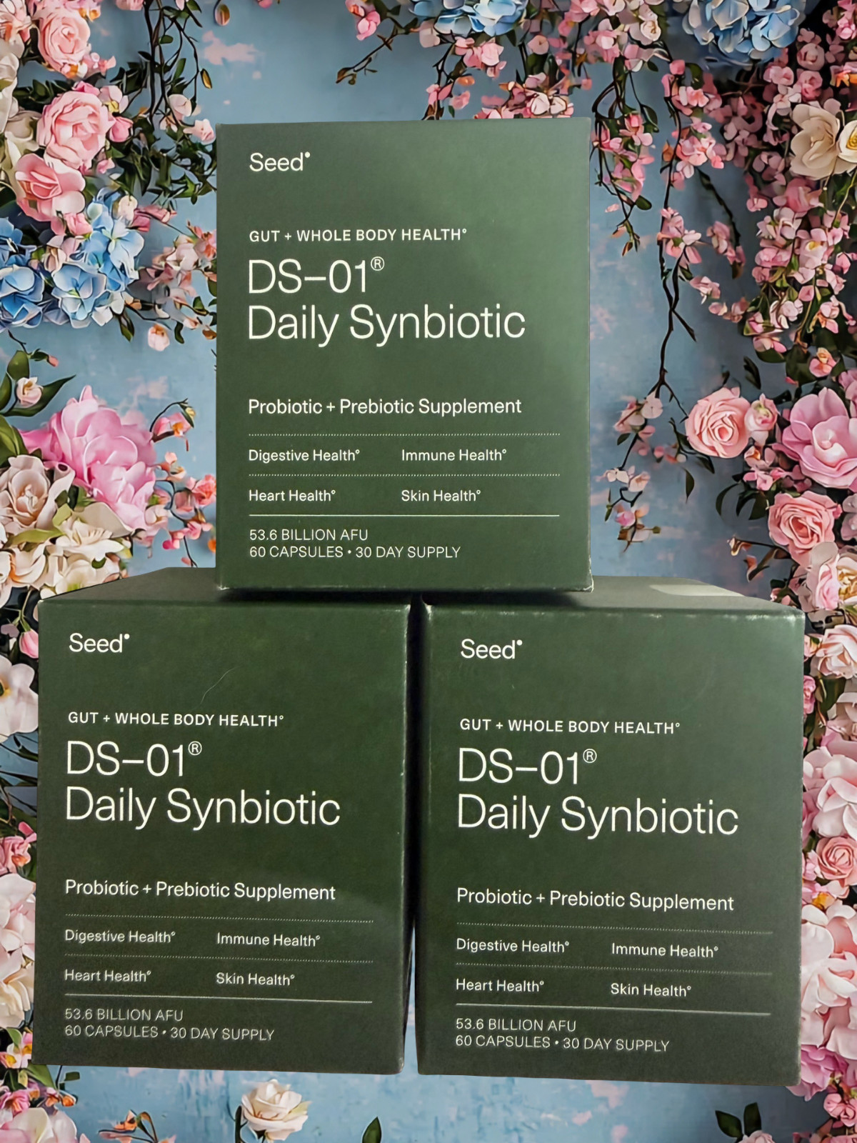 FOR 3 SEED DS-01 DAILY SYNBIOTIC PROBIOTIC 60 Capsules Each NEW SHIPPING