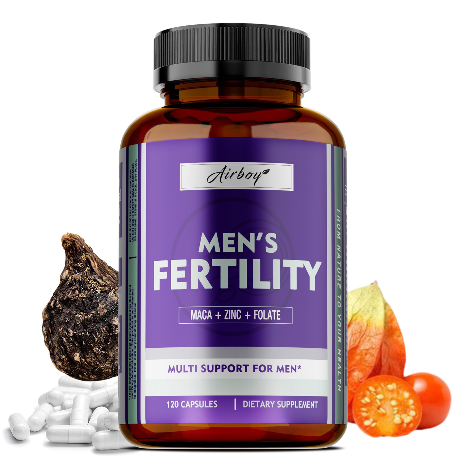 Men’s Fertility 120pcs – Optimizes Sperm Count and Motility, Enhances Brain