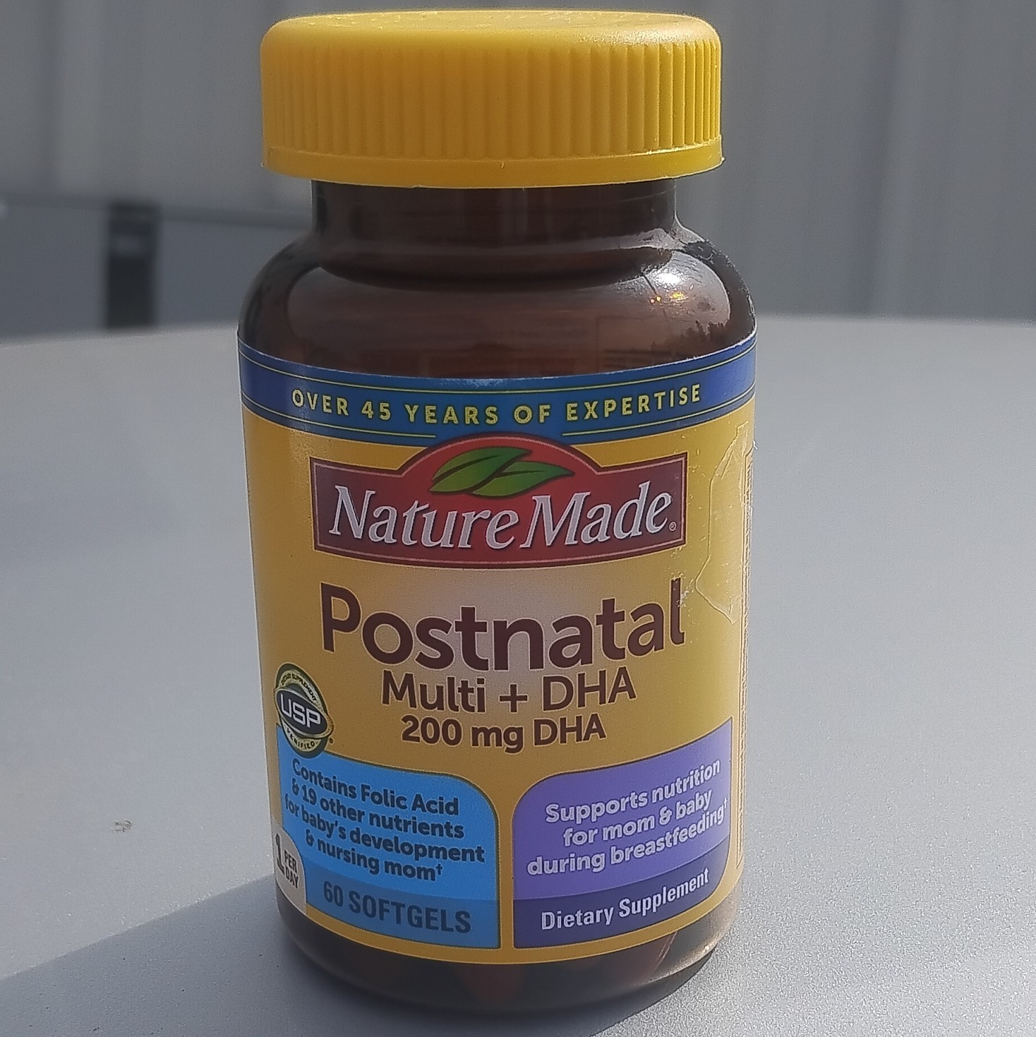 Nature Made Postnatal Multivitamin + DHA 200 mg, 60 Softgels, Gluten-Free