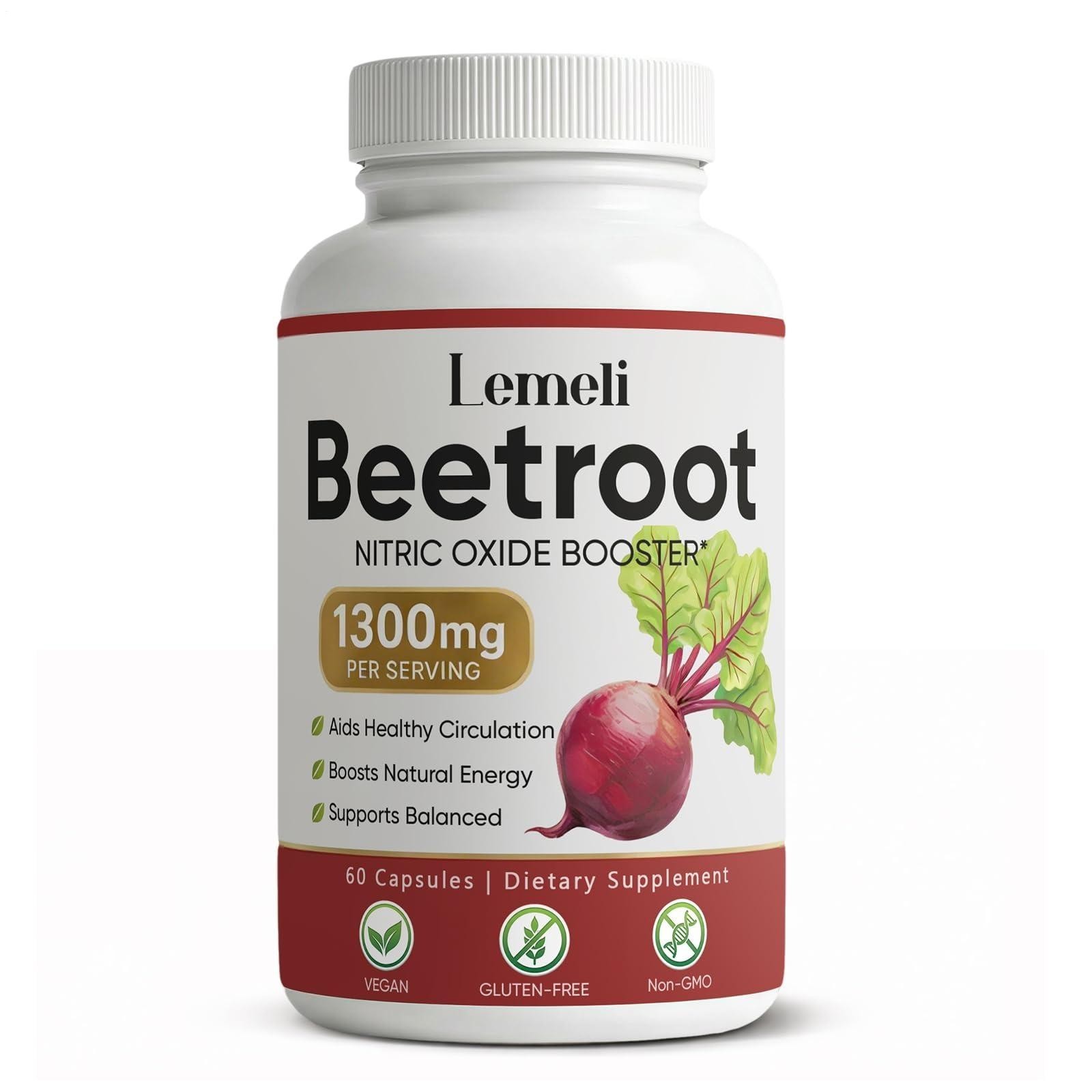 New Lemeli Beetroot – 1300mg, Lemeli Beet Root Supplement 60 Capsules