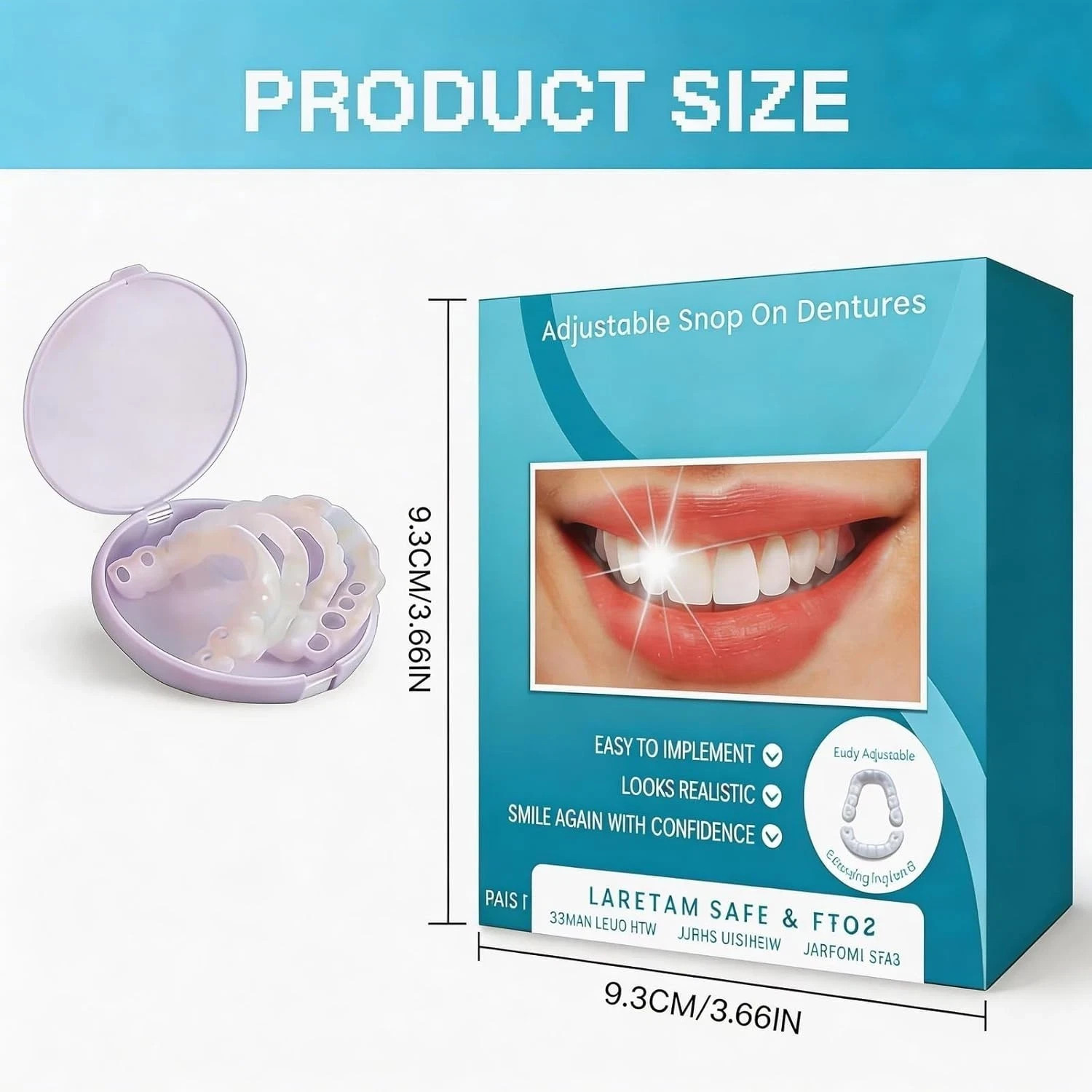 Smile Snap On Upper + Lower False Teeth Dental Veneers Denture Tooth Cover Set