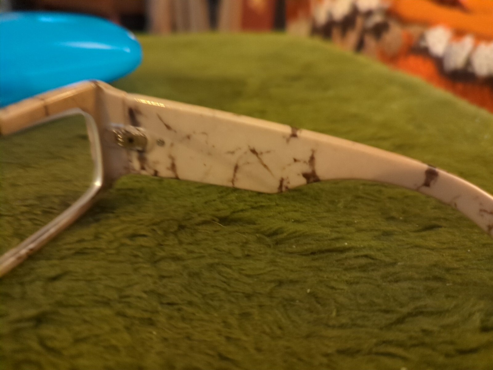 Unknown Designer Frames White “Marble” Plastic Vintage Style Glasses