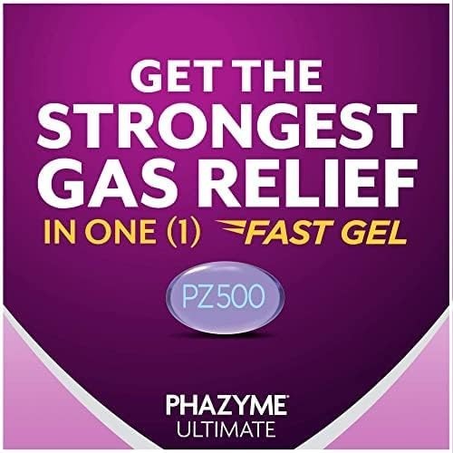 Phazyme Ultimate Gas Bloating Relief Works in Minutes 500 mg (Pack of 6)