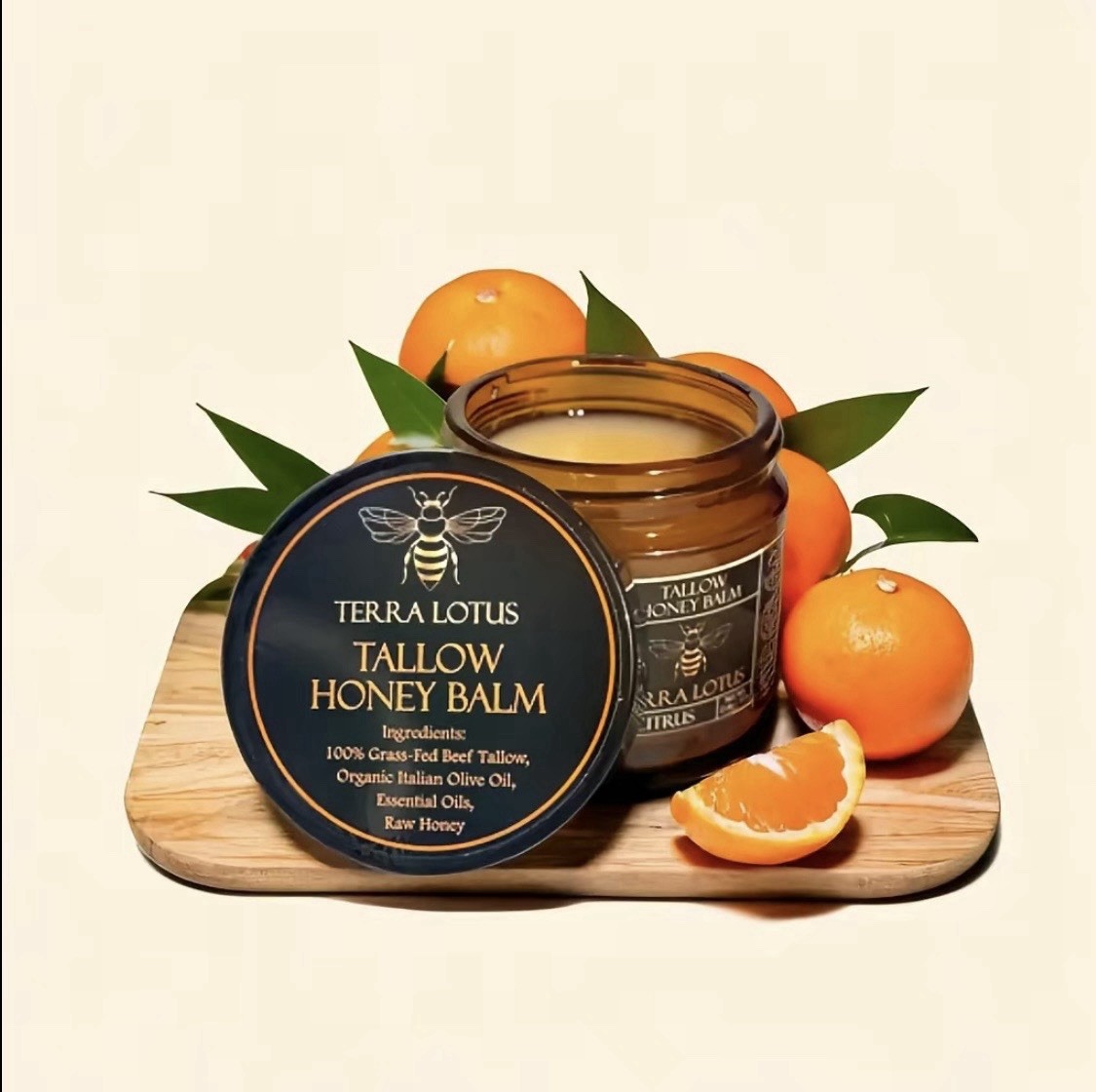 Tallow Honey Balm-Natural Skin Moisturizer-Grass-Fed Beef Talkow,Raw Honey Olive