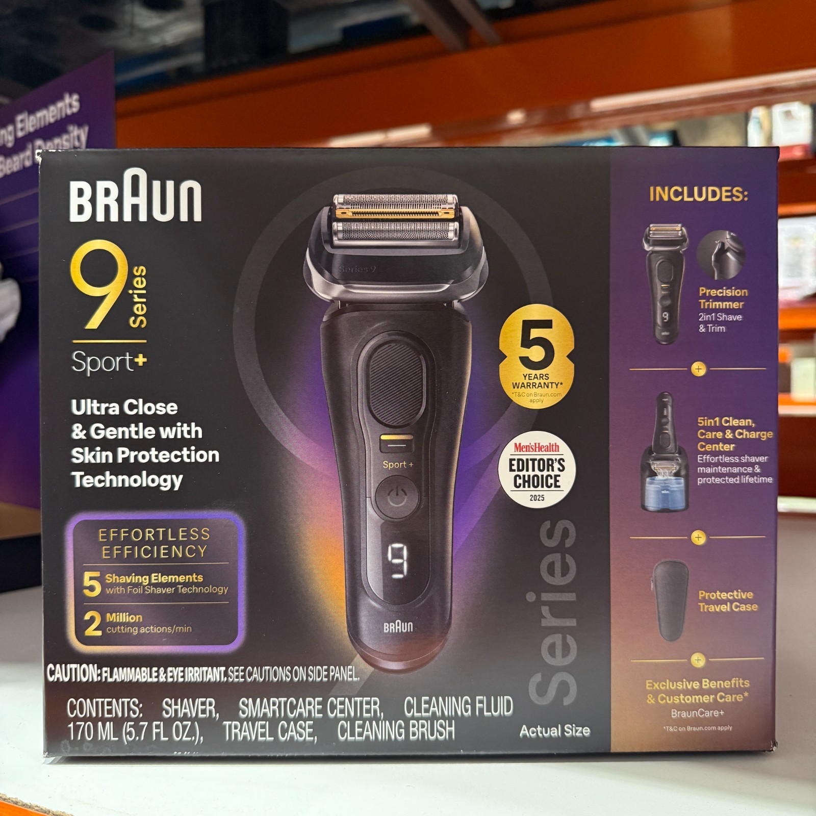 NEW Braun Series 9 9357cc Sport + Electric Shaver with Clean & Charge Station