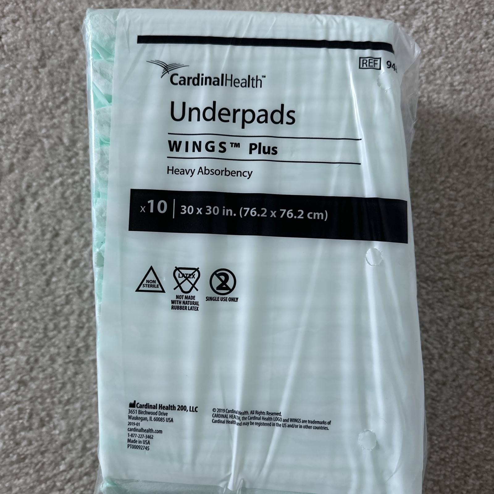 Wings Plus Underpad Heavy Absorbency 30X30″ 10 ct